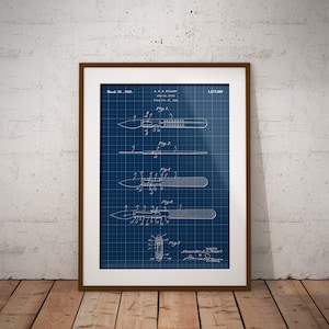 Scalpel Patent Print: 1926 Surgical Knife Blueprint, Doctor Gift