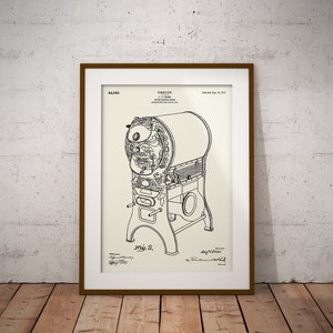 Kaffeeröster Patentdruck, Design für Kaffeeröster RahmenZeichnung, Kaffeeröster Blaupause, Geschenk für Barista, Geschenk für Kaffeeliebhaber, Kunst