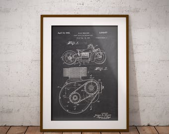 Shaft Drive for Motorcycle Patent, Motorbike Shaft Drive Patent Print, Patent Art Print, Home Decor, Wall Art, Garage Decor,Man Cave,IAP0031