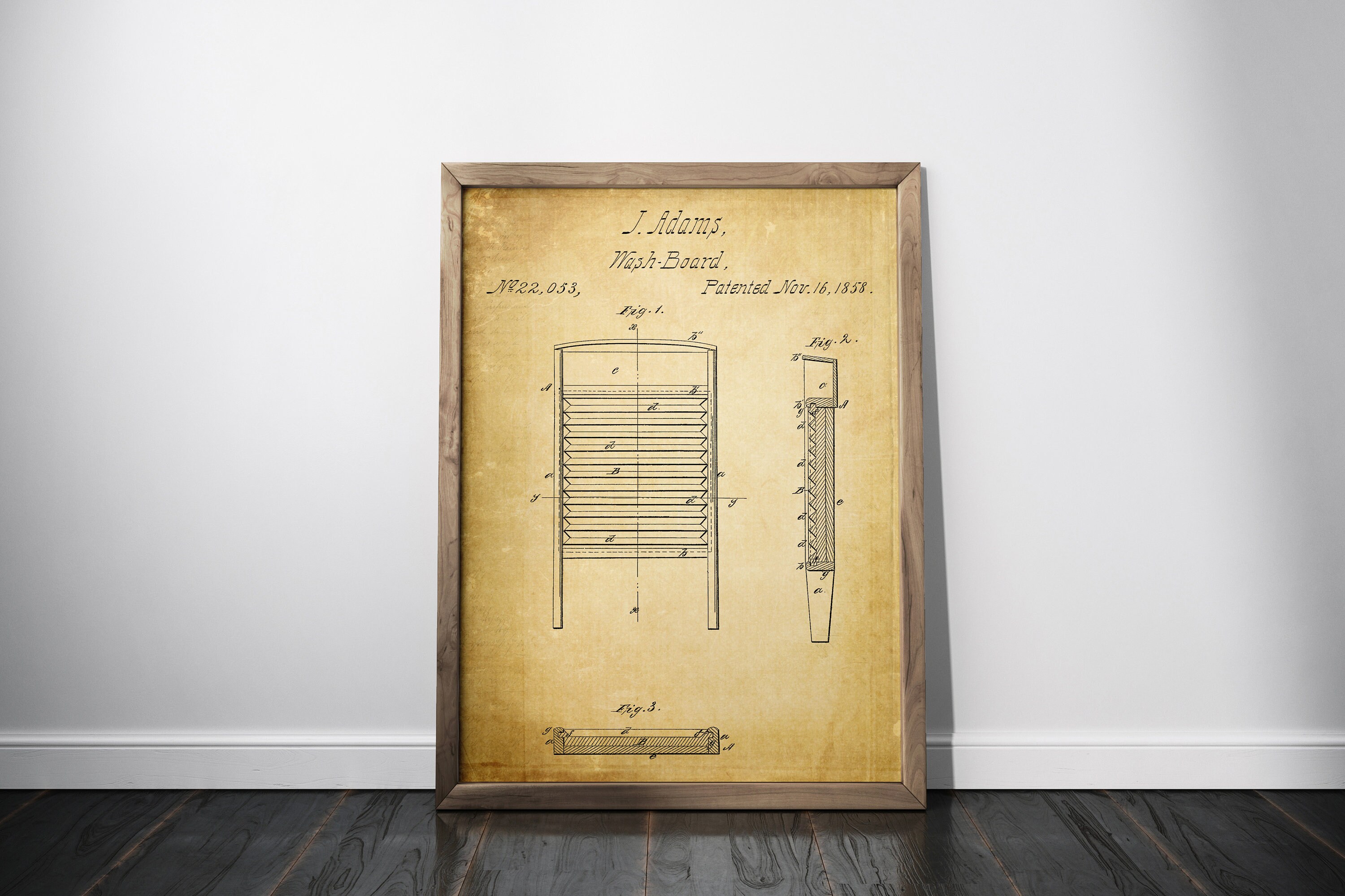 Washboard Patent Print Laundry Board Blueprint Poster Washer Etsy