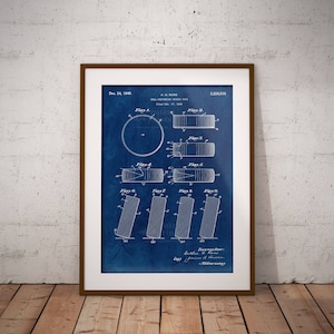 Hockey Puck Patent Art Print: 1940 Blueprint Poster