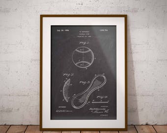 Baseball Cover Patent Poster, Baseball Cover Patent Print, Baseball Cover Patent Art Print, Baseball Sport Patent, Home Decor, Man, IAP0091