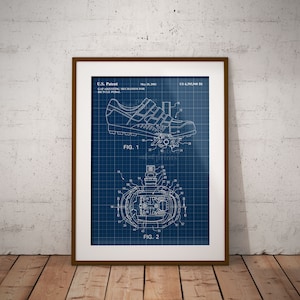 Bike Pedal Patent Art Print: Blueprint Poster