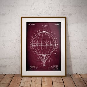 Heißluftballon 1925 Patent Poster, Luftschiff PatentDruck, Geschenk für Ballonpilot, Geschenk für Ballonfans, IAP0263