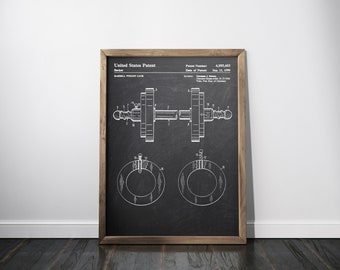 Impression de brevet d’haltère, affiche de brevet de poids de gymnastique, plan de verrouillage de poids d’haltère, décor de grotte d’homme, équipement de gymnastique, entraînement d’haltérophilie