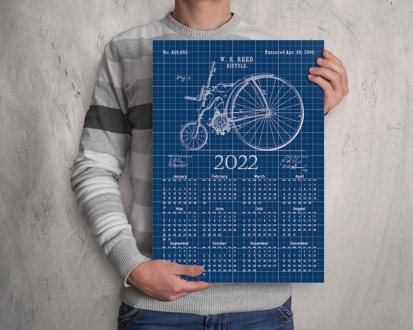 Bicycle Patent Calendar 2022 Cycle Desk Calendar Bicycle Etsy