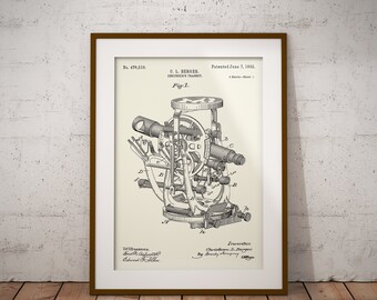 Engineer’s Transit 1892 Patent Print, Surveyors Patent Poster, Gift for Surveyor, Surveyors Office Decor, Gift for Architect, Man Cave Decor