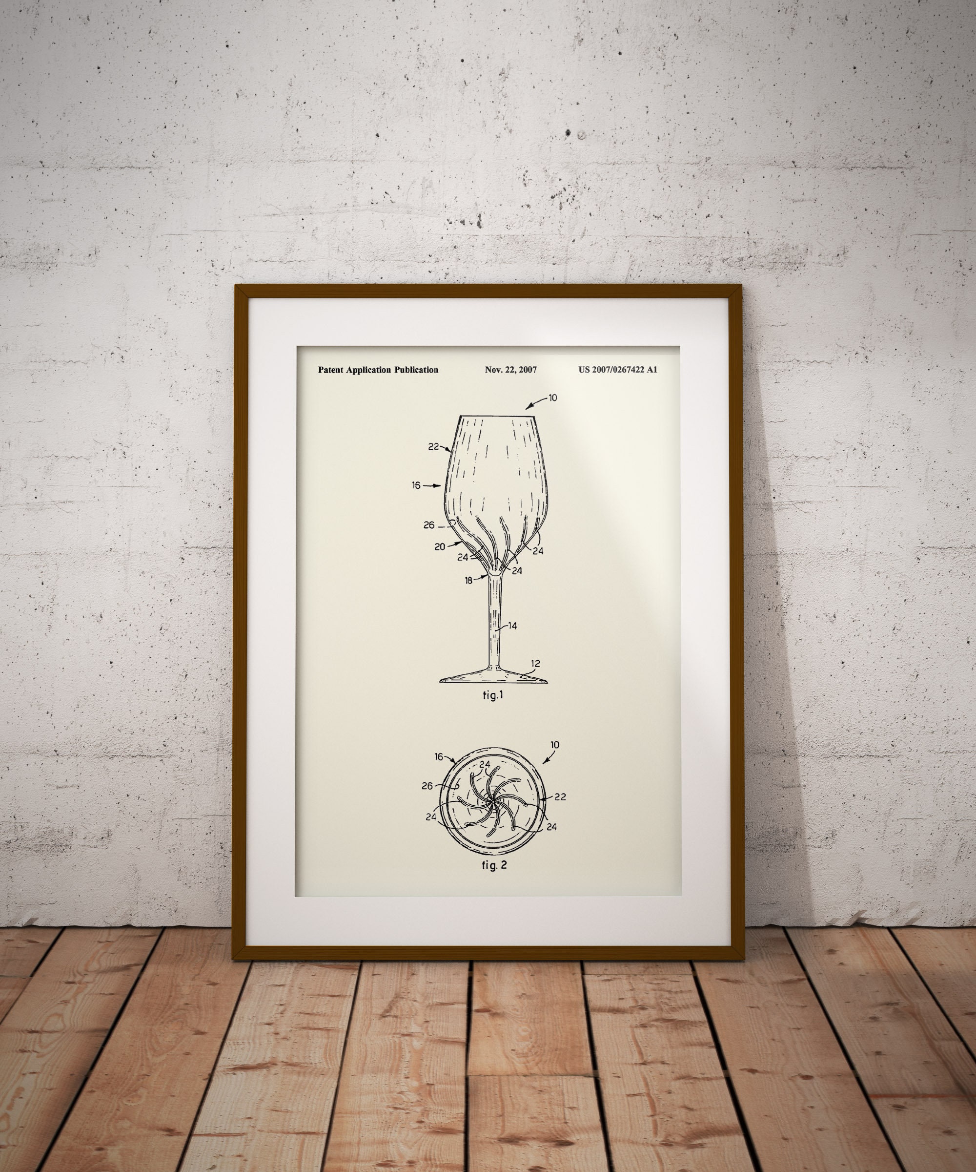 Wine Glass Patent Wine Glass Poster Gift for Wine Lover Bar Etsy