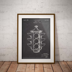Traffic Light 1924 Patent Art Print: Gift for Policeman