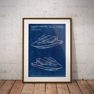 Water Scooter Patent Poster, Jet Ski Patent Print, PWC Blueprint, JetSki Blueprint, Gift for Water Sports Lover, Man Cave Decor,IAP0325