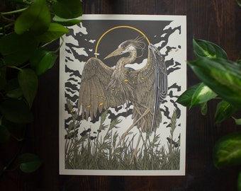 Golden Heron | 11x14 Art Print