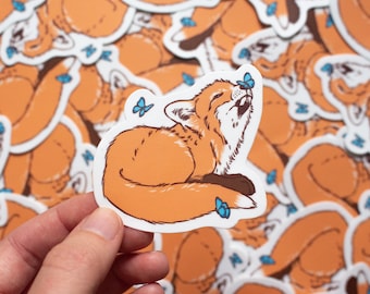 Fox Butterfly Vinilo Sticker / 2.5"x2.5"