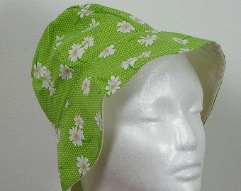 Sombrero para el sol para niños con estampado de margaritas de algodón, plegable, ideal para viajes, vacaciones, circunferencia de la cabeza de 20 pulgadas