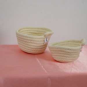 Set of 2 Cotton Jewellery Dishes, Handmade in the UK, Perfect for Rings and Cufflinks