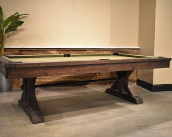 Rustic Otis Slate Pool Table with Dining Top Option