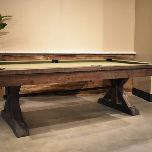 Rustic Otis Slate Pool Table With Dining Top Option Etsy