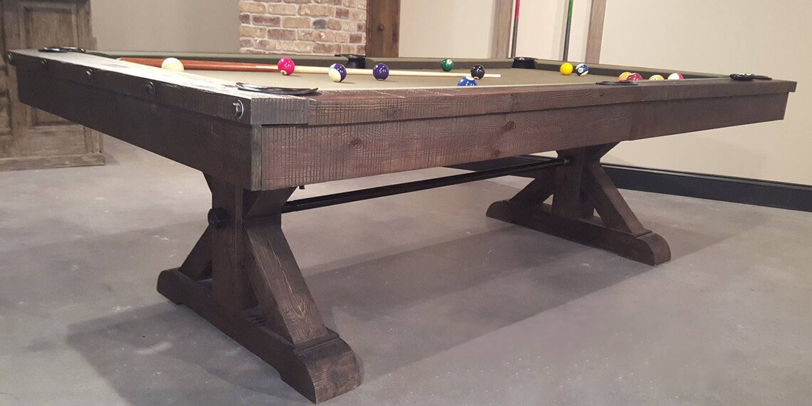 Restoration Hardware Inspired Pool TableRustic8' Otis Etsy