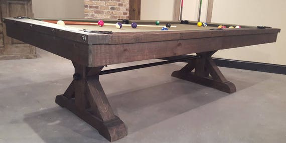 Rustic pool table with dining top discount