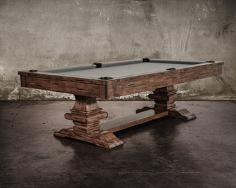 Beaumont Pool Table in Distressed Brown | FREE install USA