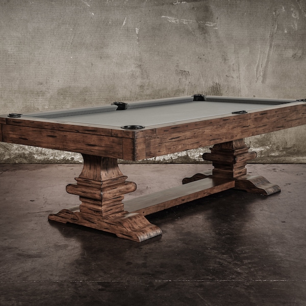 Beaumont Pool Table in Distressed Brown | FREE install USA
