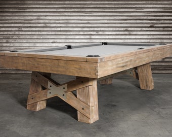 Georgia Pool Table in Weathered Natural w/ Premium Accessories and Free Shipping USA
