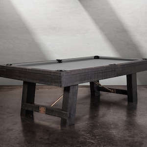 Isaac Pool Table in Distressed Black & Gold | FREE install USA