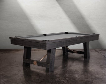 Isaac Pool Table in Distressed Black & Gold | FREE install USA