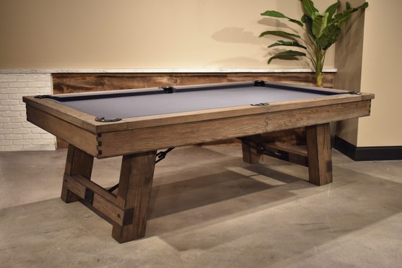Reclaimed Pool Table Oak Wood Design Game Tables Modern Etsy