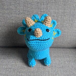 Triceratops Dinosaur - Crochet Toy - Stuffed Animal - Baby size