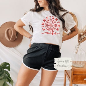 Feuerwehrfrau Shirt, Grafik T-Shirt, Rote Linie Tshirt