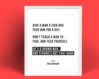 Ron Swanson Teach A Man To Fish Don't Teach A Man To Fish Ron Swanson Parks & | Etsy