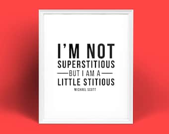 The Office Michael Scott i'm Not Superstitious - Etsy
