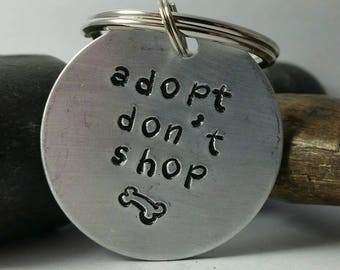 Adopt Don't Shop - 1 1/4" Aluminum Key Chain / Zipper Pull