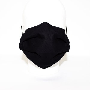 3 Layer  Black Cotton and Polypropylene Face Mask Face Covering Soft Ear Loop Filter Pocket Nose Wire  Free Shipping Made in Canada