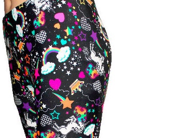Unicorn and Rainbow Meggings, Men's Leggings, Festival Clothing
