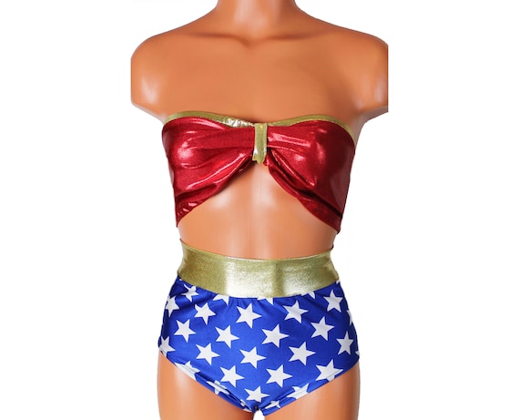 Sexy Woman Super Hero Costume, Wonder Festival Clothes, Rave Clothes,  Lingerie Costume, Rave Shorts and Short Top - Etsy
