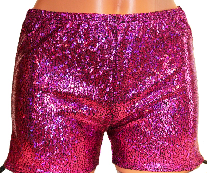 Shiny Pink Bralette and Booty Shorts Festival Clothes Pole Etsy