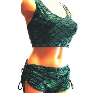 Mermaid Bralette and Booty Shorts, Festival Clothes, Pole Dance Clothes, Rave Clothes