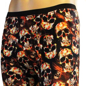 Flame Skull Shorts, Meggings, Bike Shorts, Running Shorts, Men&#39;s Leggings, Festival Clothing