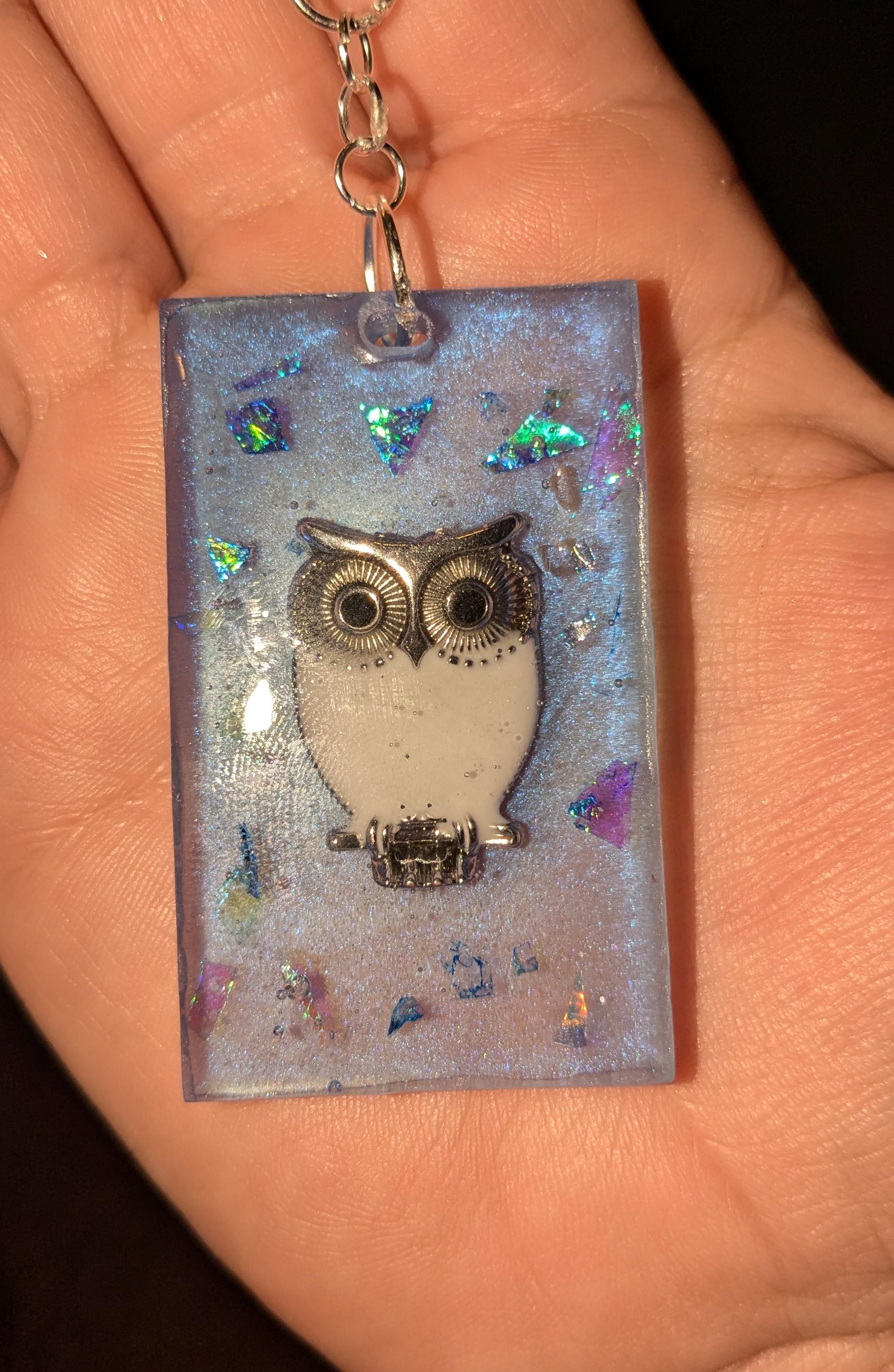 Blue owl keychain