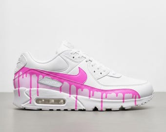 Nike Air Max 90 Neon Pink Drip Custom Sneakers