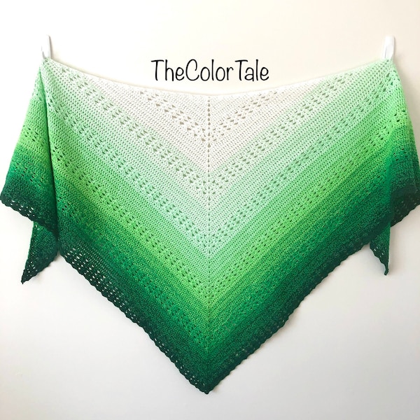 Incroyable Châle Vert (crochet) - Parfait pour un cadeau!