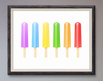 Sticky Summer Popsicle, Desserts and Sweets, Ice Cream, Popsicle, Frozen Treats, Kitchen Decor, Bedroom Decor, Nursery Decor, Food Art