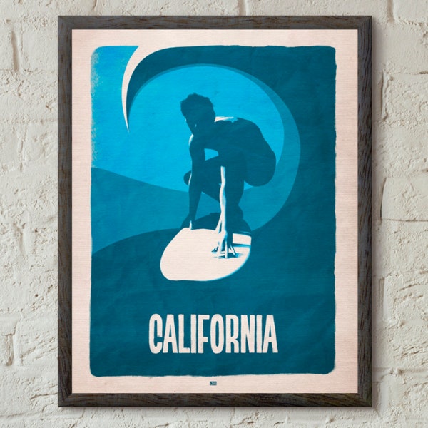 California Surfing Wall Art Poster Print Decor