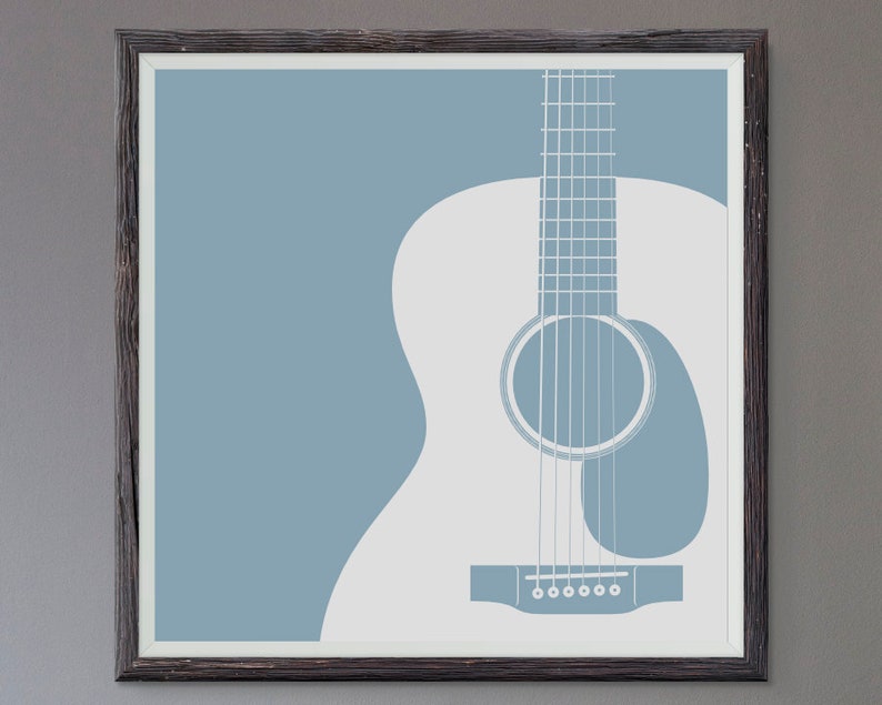 Acoustic Guitar Wall Art Prints Decor Bedroom Nursery Theme