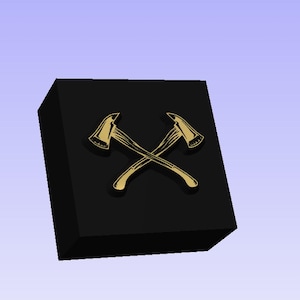 Fireman Axes Axe First Responder Novelty 3D Polymer Leather Stamp