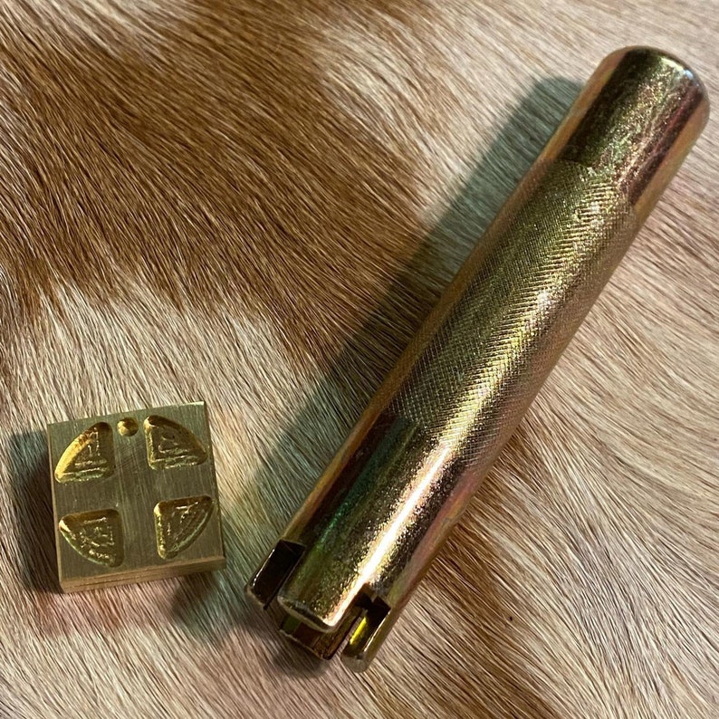 POLYMER FIRE DEPARTMENT Crossed Axe Leather Brass Stamp Etsy