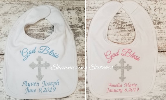 personalized baptism bib