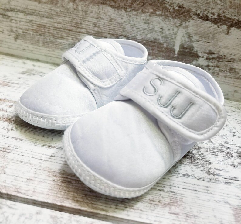 baby boy satin christening shoes
