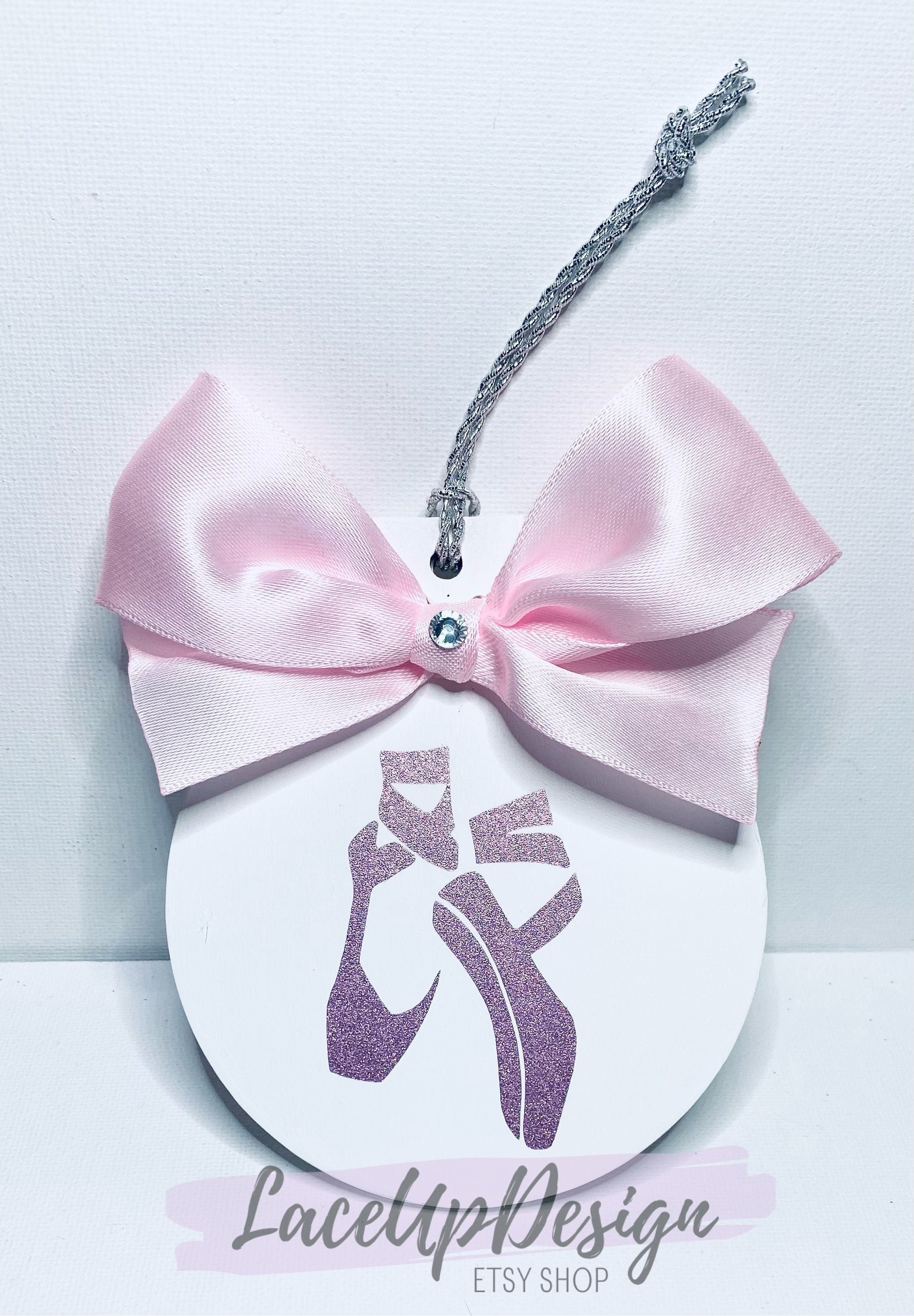 Ballet Pointe Shoes Christmas Ornament. Pink Glitter Shoes. Etsy